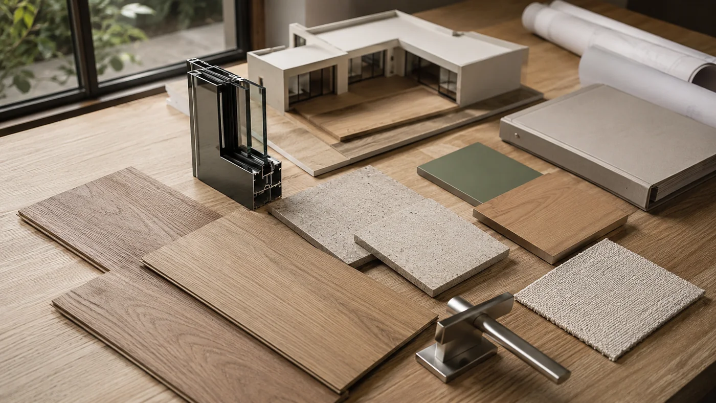Comparação lado a lado do mesmo ambiente: à esquerda entregue com piso, pintura e bancada básica; à direita com cozinha planejada completa, mobiliário, cortinas e decoração.